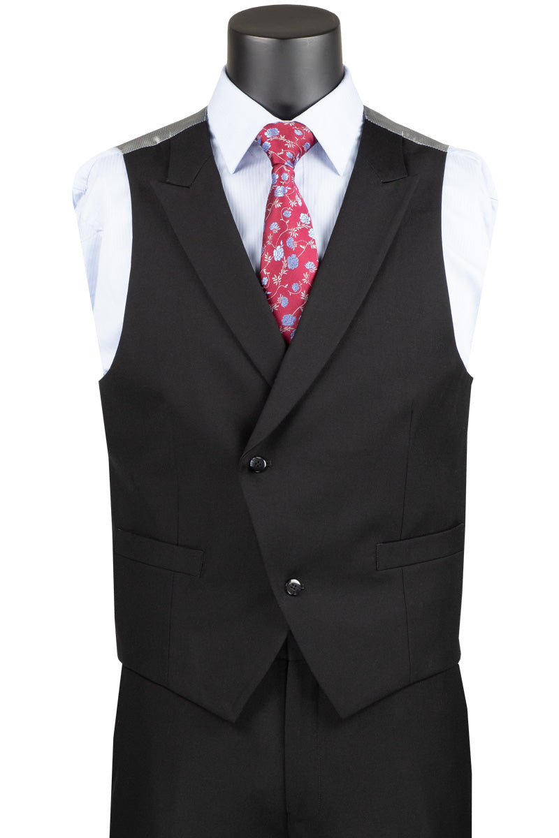 Vested Modern Fit Suit Black