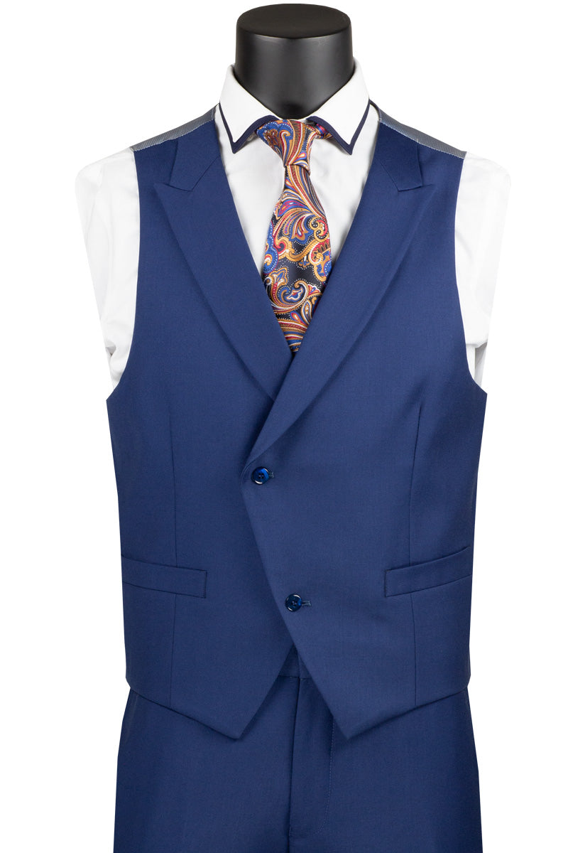 Vested Modern Fit Suit Blue