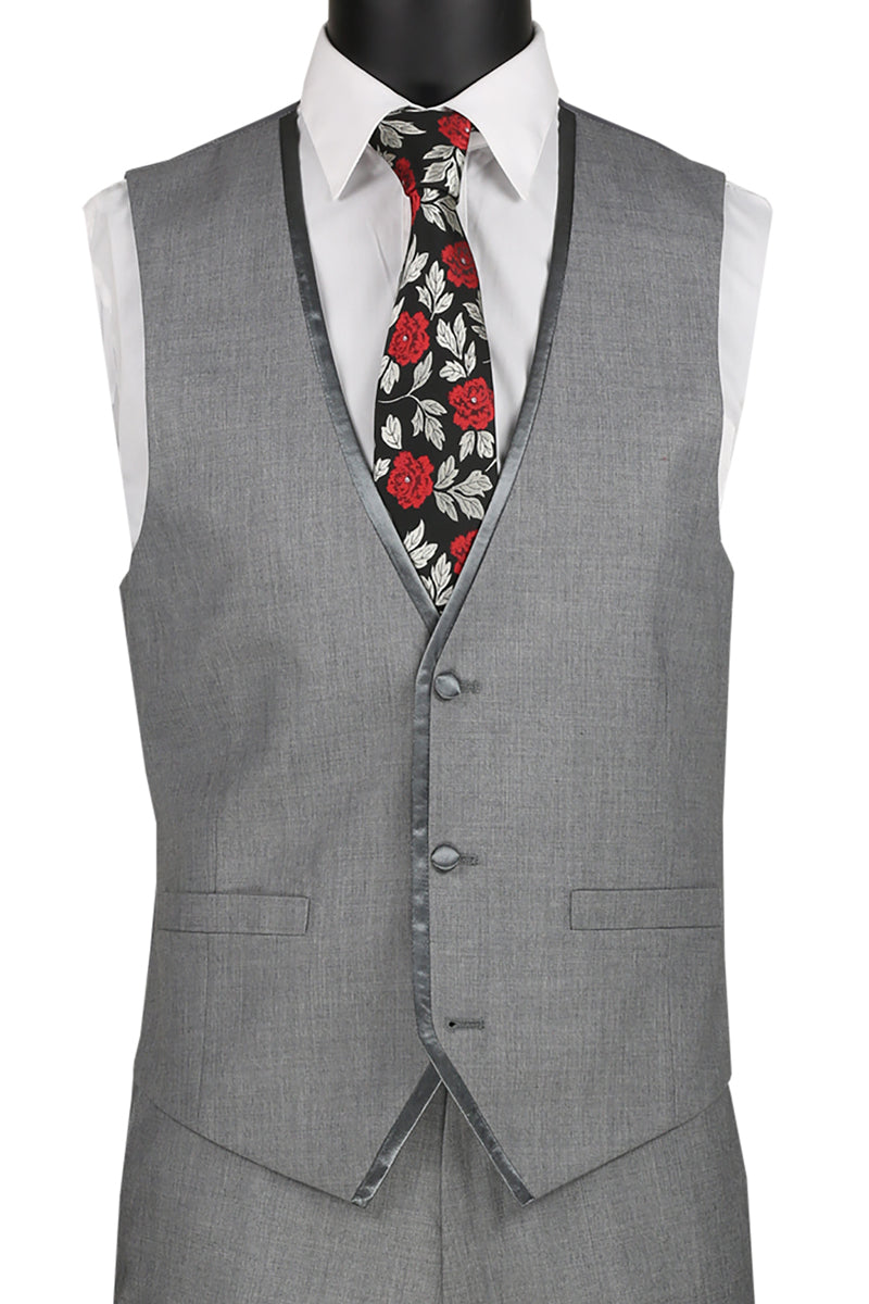 The Trim Vested Tux Light Gray