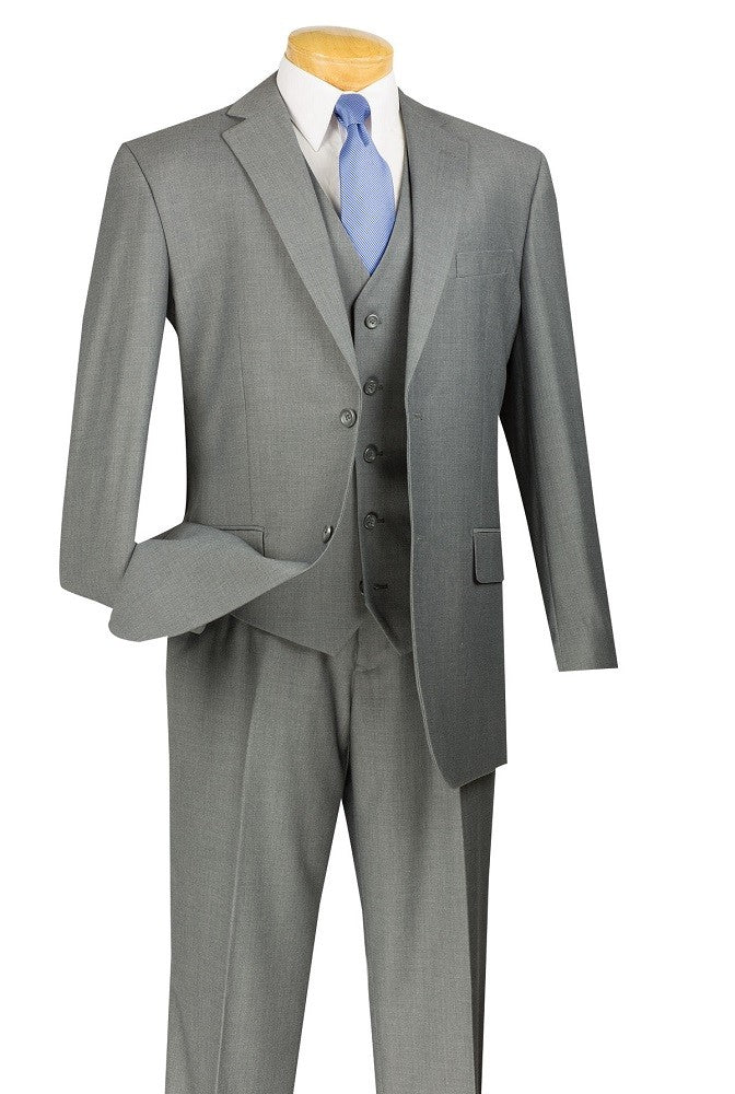 Vested Slim Fit Suit Gray