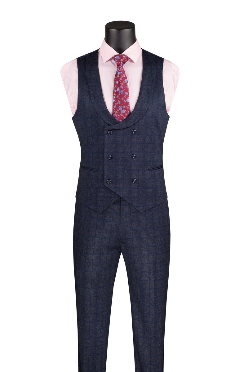 Vested Super Stretch Suit Navy