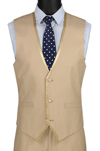 The Trim Vested Tux Beige