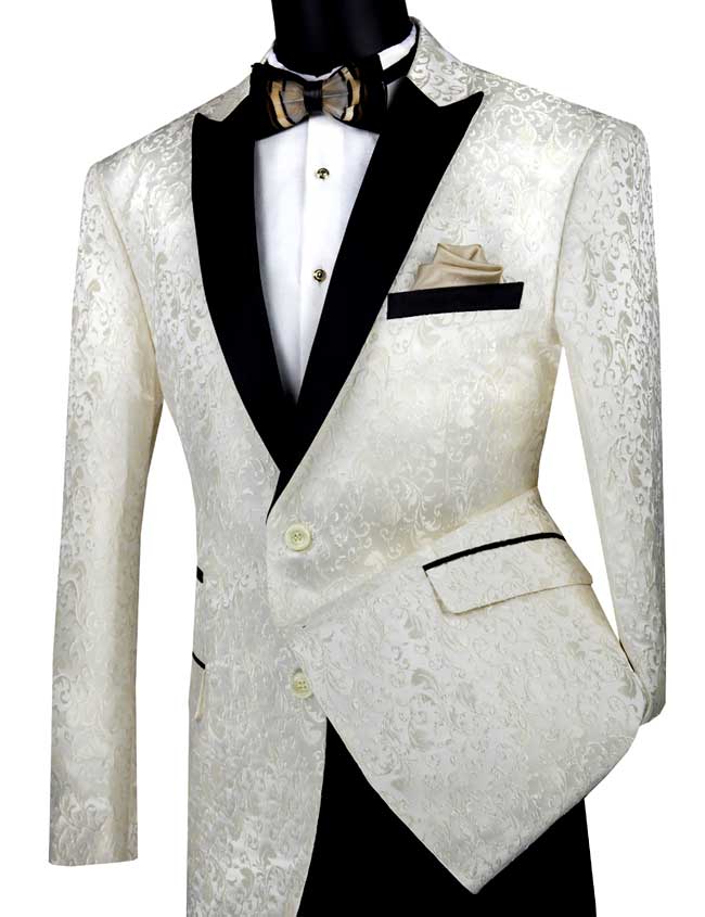 Paisley Stitch Sports Coat Ivory