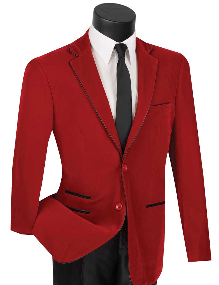 Velvet Sports Coat Red