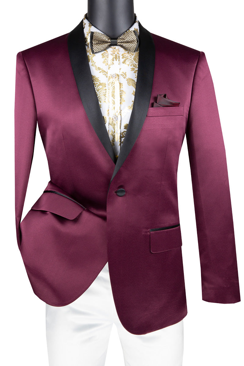 Sateen Sports Coat Burgundy