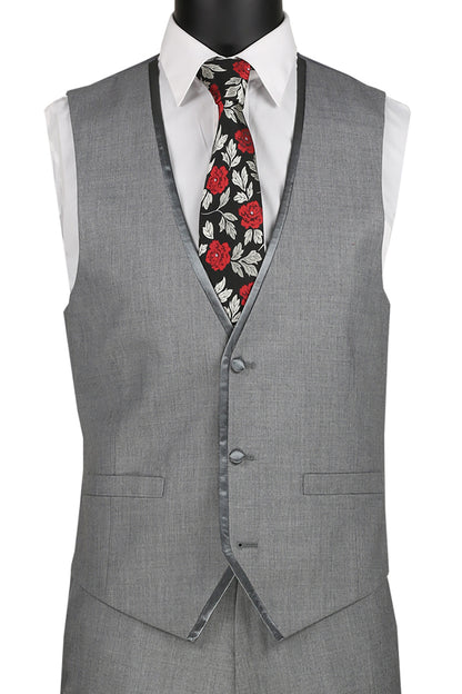 The Trim Vested Tux Light Gray