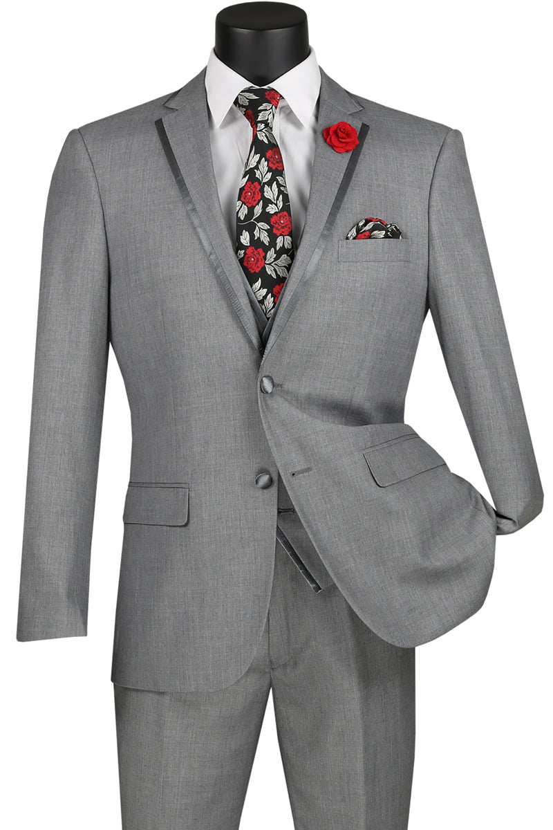 The Trim Vested Tux Light Gray