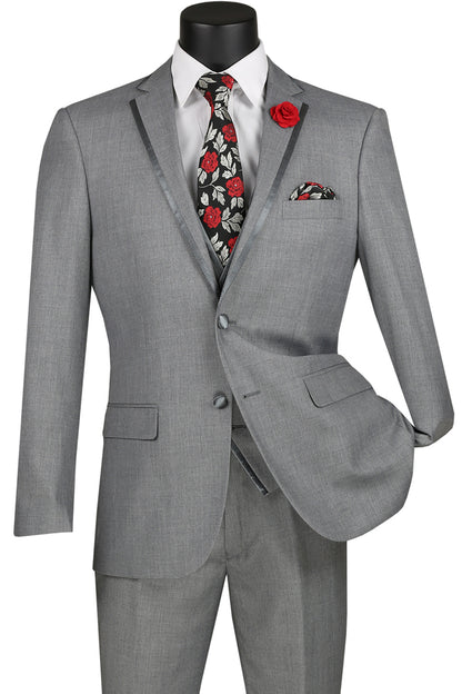 The Trim Vested Tux Light Gray