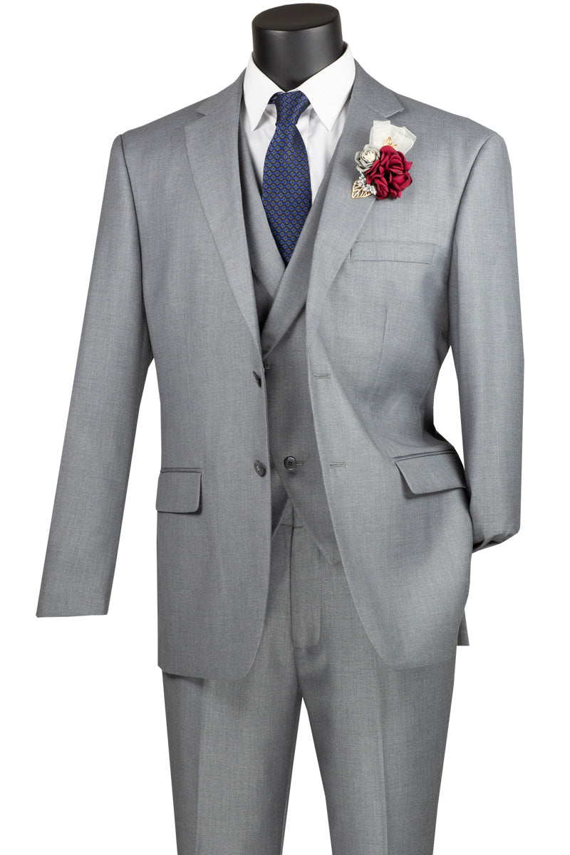 Vested Modern Fit Suit Gray