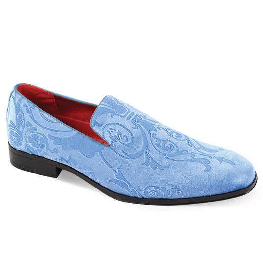 Lasered Suede Loafers Light Blue
