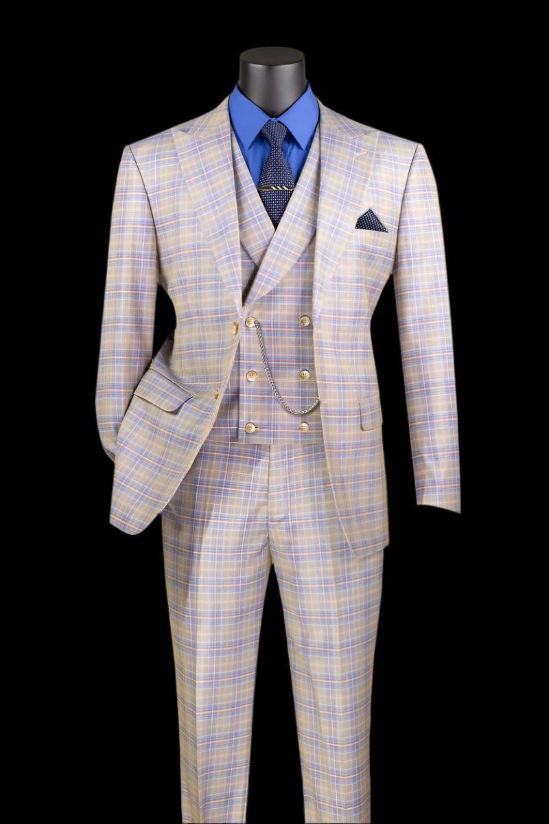Stretch Modern Fit Suit Plaid MV2W-3