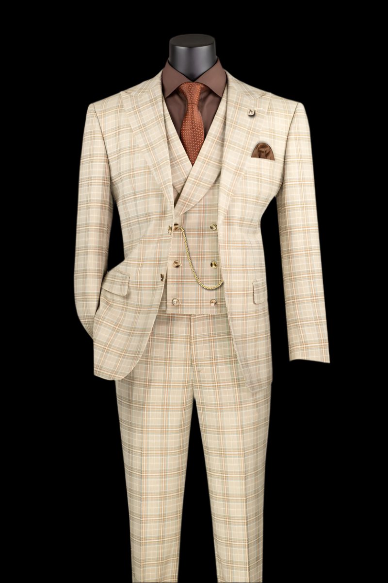 Stretch Modern Fit Suit Plaid MV2W-3