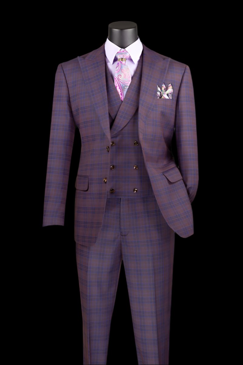 Stretch Modern Fit Suit Plaid MV2W-3