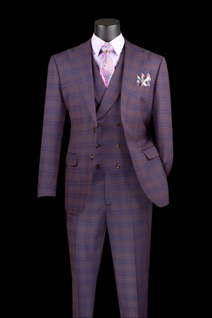 Stretch Modern Fit Suit Plaid MV2W-3
