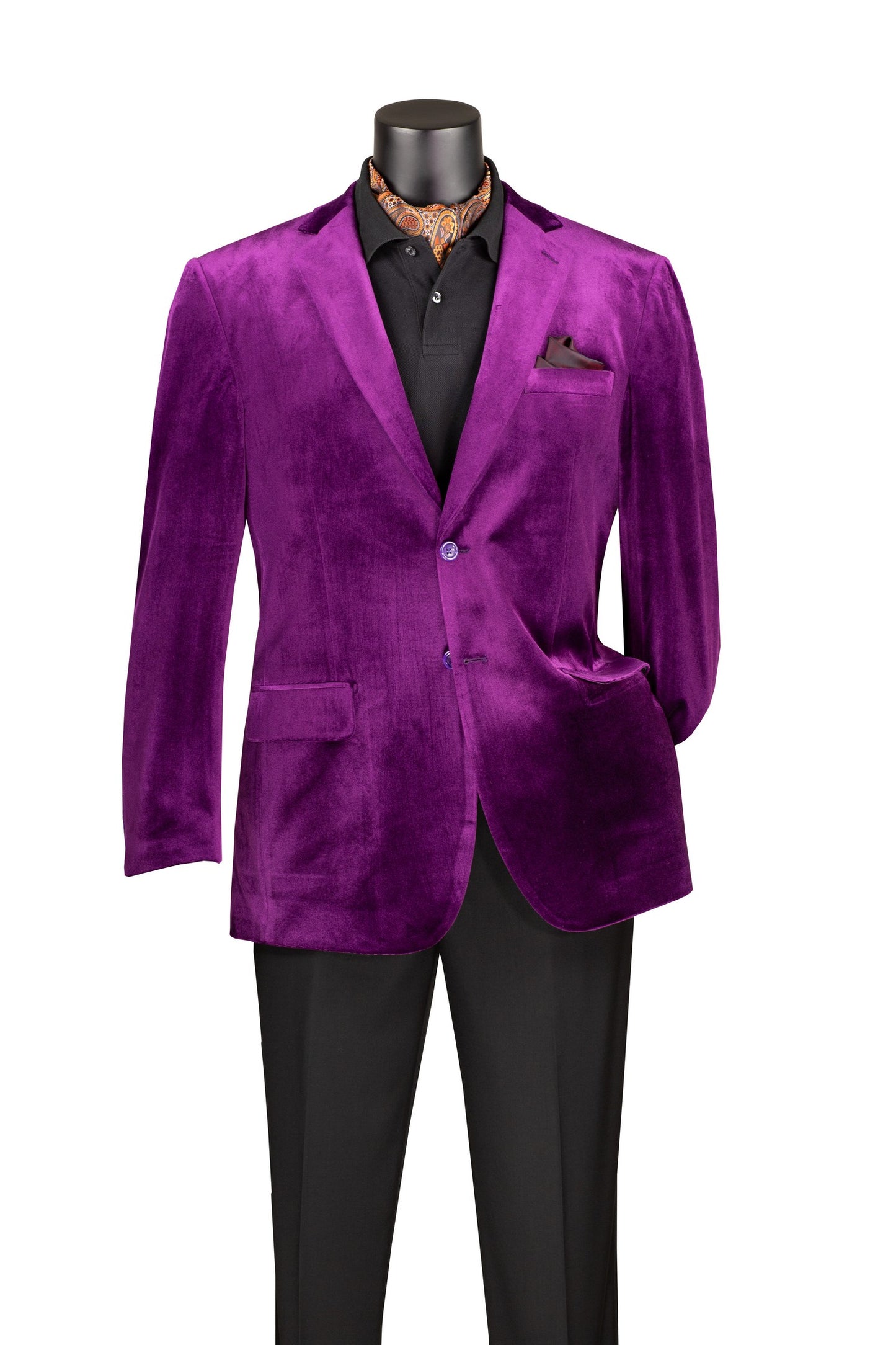 Velvet Regular Fit Sports Coat Purple