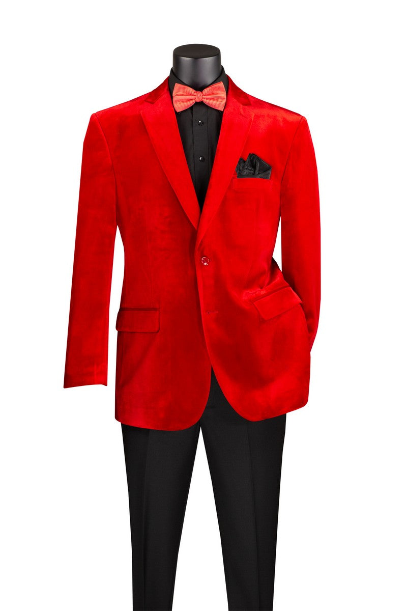 Velvet Regular Fit Sports Coat Red