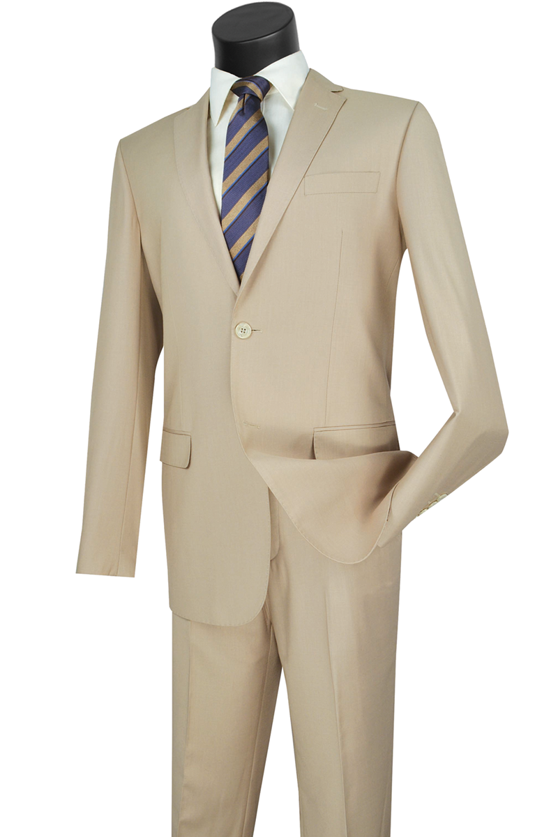 Slim Fit Suit Beige