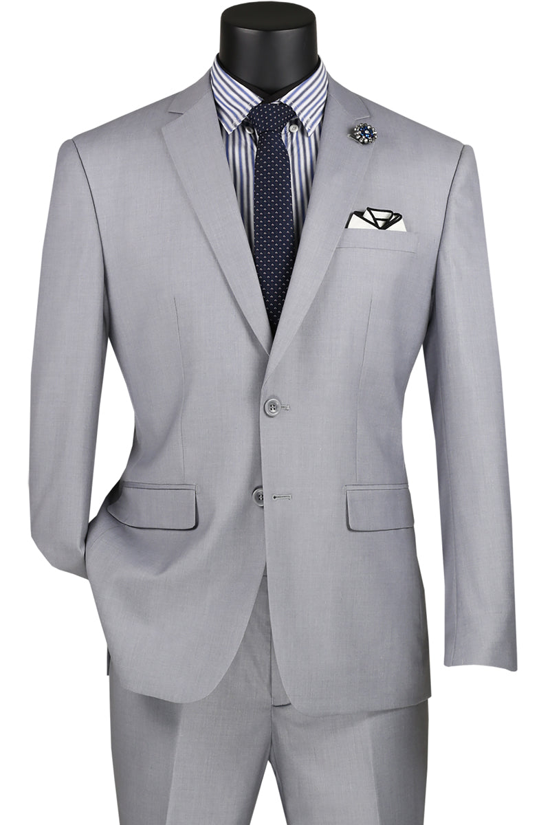 Slim Fit Suit Light Gray
