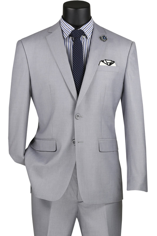 Slim Fit Suit Light Gray