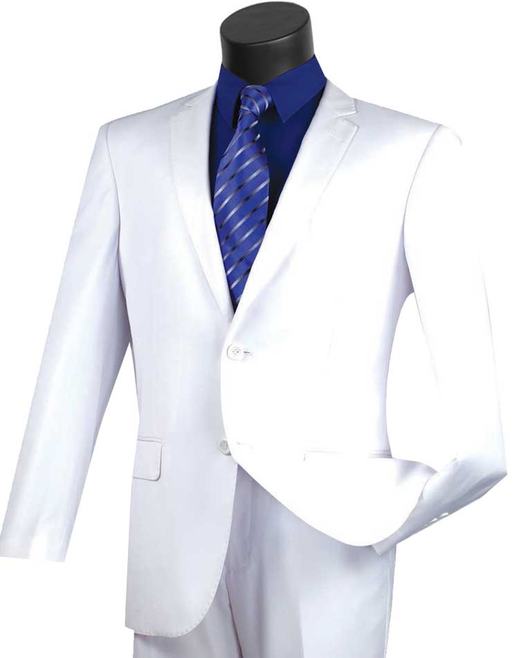 Slim Fit Suit White