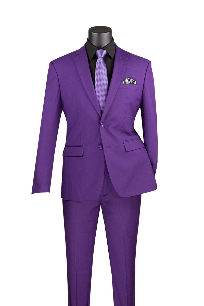 Slim Fit Suit Purple