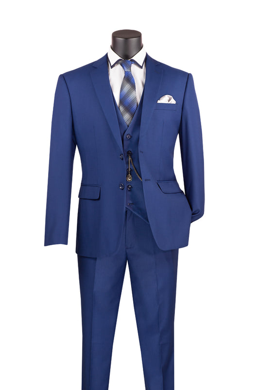 Vested Slim Fit Suit Twilight Blue
