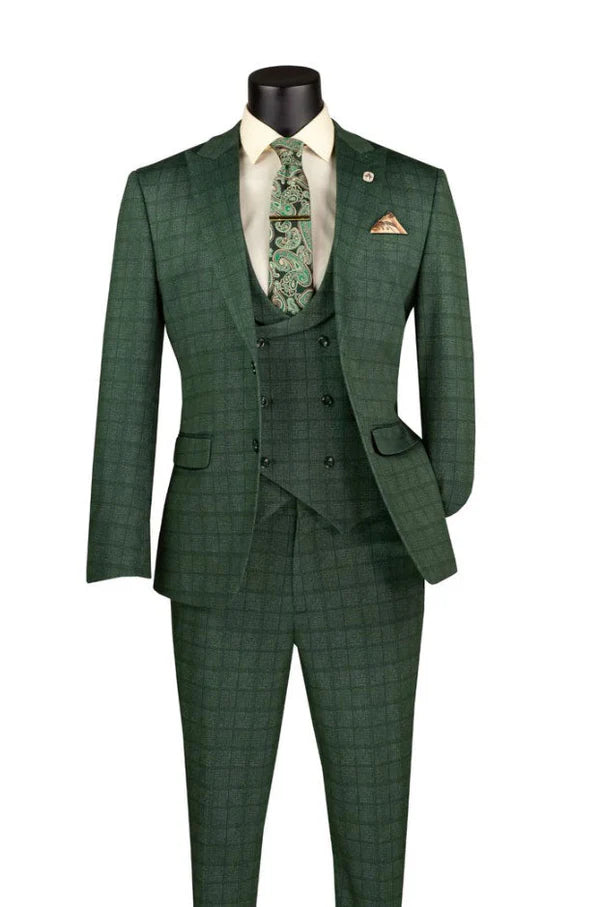 Vested Super Stretch Suit Green