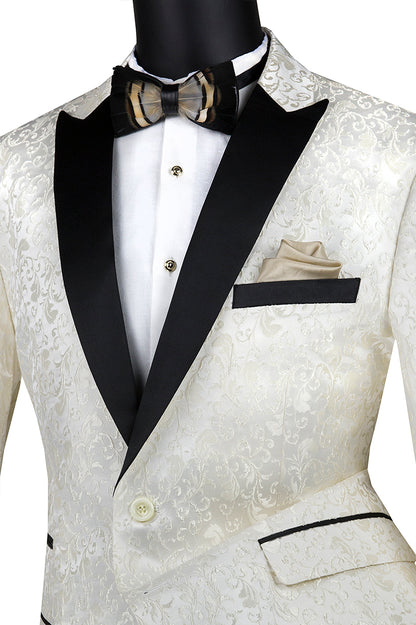 Paisley Stitch Sports Coat Ivory